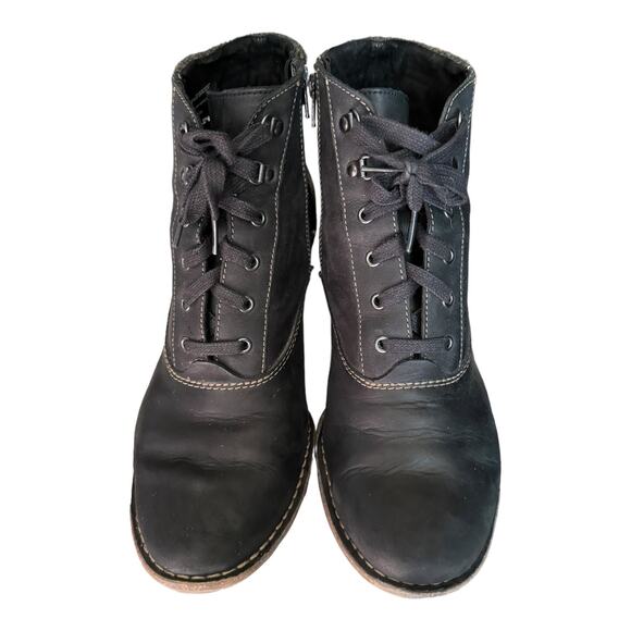 Clark’s Artisan Collection Carleta Crane Lace Up Leather Heeled Bootie size 11 - Picture 14 of 16